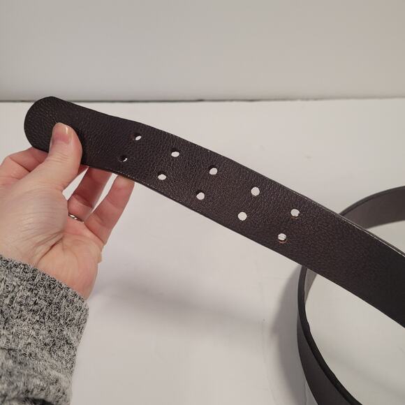 Relic Leather WMS Belt Brown Silver-tone Double Buckle 31" - 35" long Adjustable - Picture 4 of 8